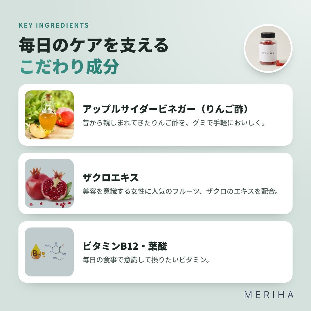 MERIHA アップルサイダービネガー グミ